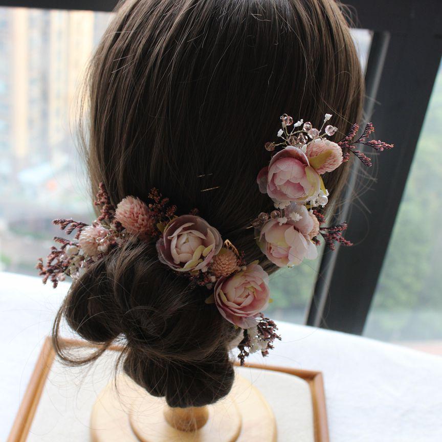 Handmade Lace Dried Flower Bridal Hair Accessories Set