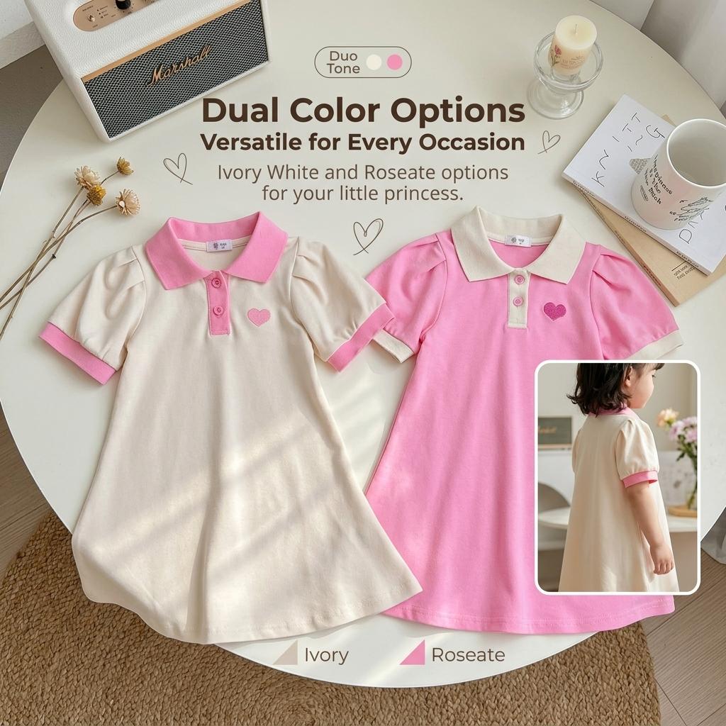 Girls' Summer Dress New Fashionable Children'S Polo Princess Dress Little Girl'S Stylish Summer Dress