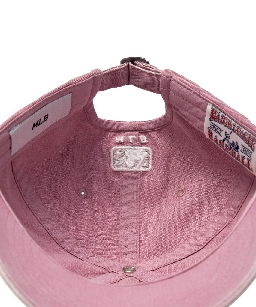 Emelbi Vintage Damaged Curve Logo Unstructured Ball Cap La (Pink)