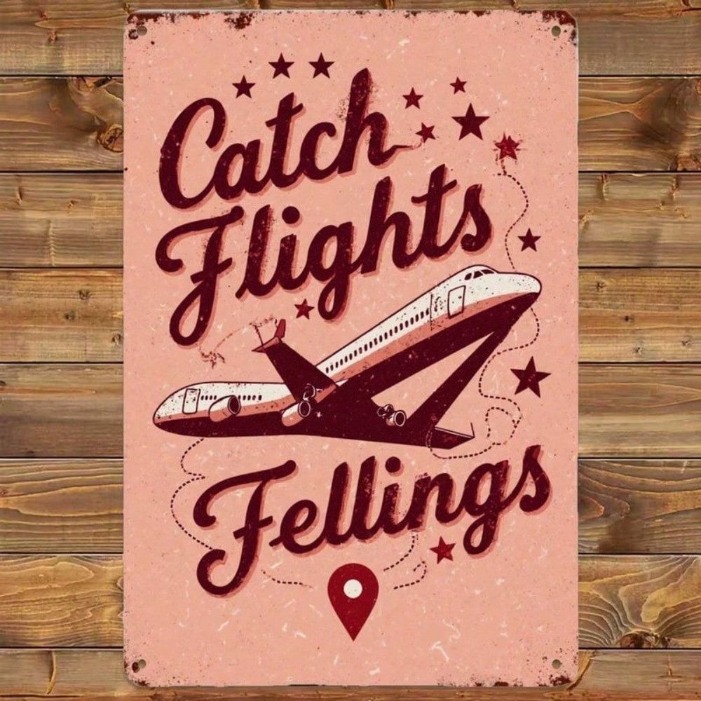 

Metal Wall Art Vintage Airplane Sign for Home Decor Retro Living Room Poster