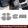 For Nissan Rogue X-Trail T33   Sticker Steel Interior Accessories Car Door Audio Speaker Cover Loudspeaker Trim Frame