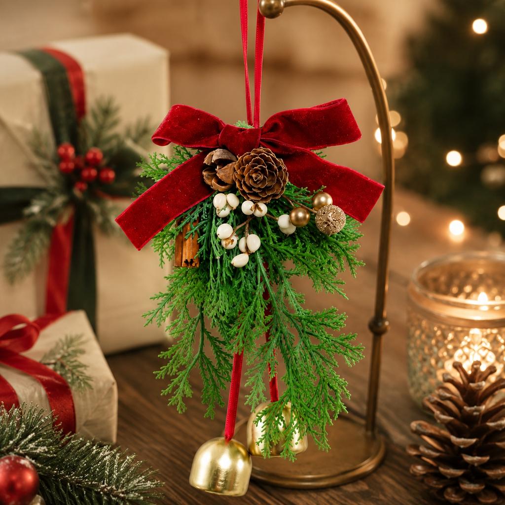 Small Christmas Wreath for Holiday Home Decor - Festive Wreath for Door and Wall