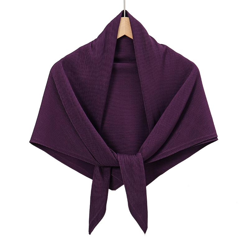 Maldives  Muslim Pleated Square Scarf Matt Silk Plain Hijab Women Crinkle Satin Headscarf Premium Soft Wrinkle Scarves