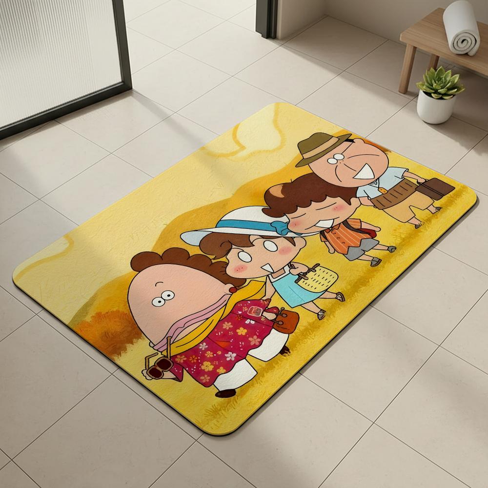 Anime A-Atashin'chi Floor Mat Diatomite Bath Mat, Quick Dry, Absorbent, Multi-Scene Mat