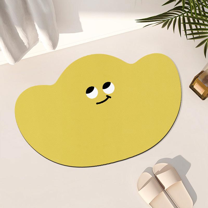 Kreslený vtipný výraz diatomitová podložka nepravidelná koupelnová podložka protiskluzová podložka toaletní dveře absorpční podložka domácnost