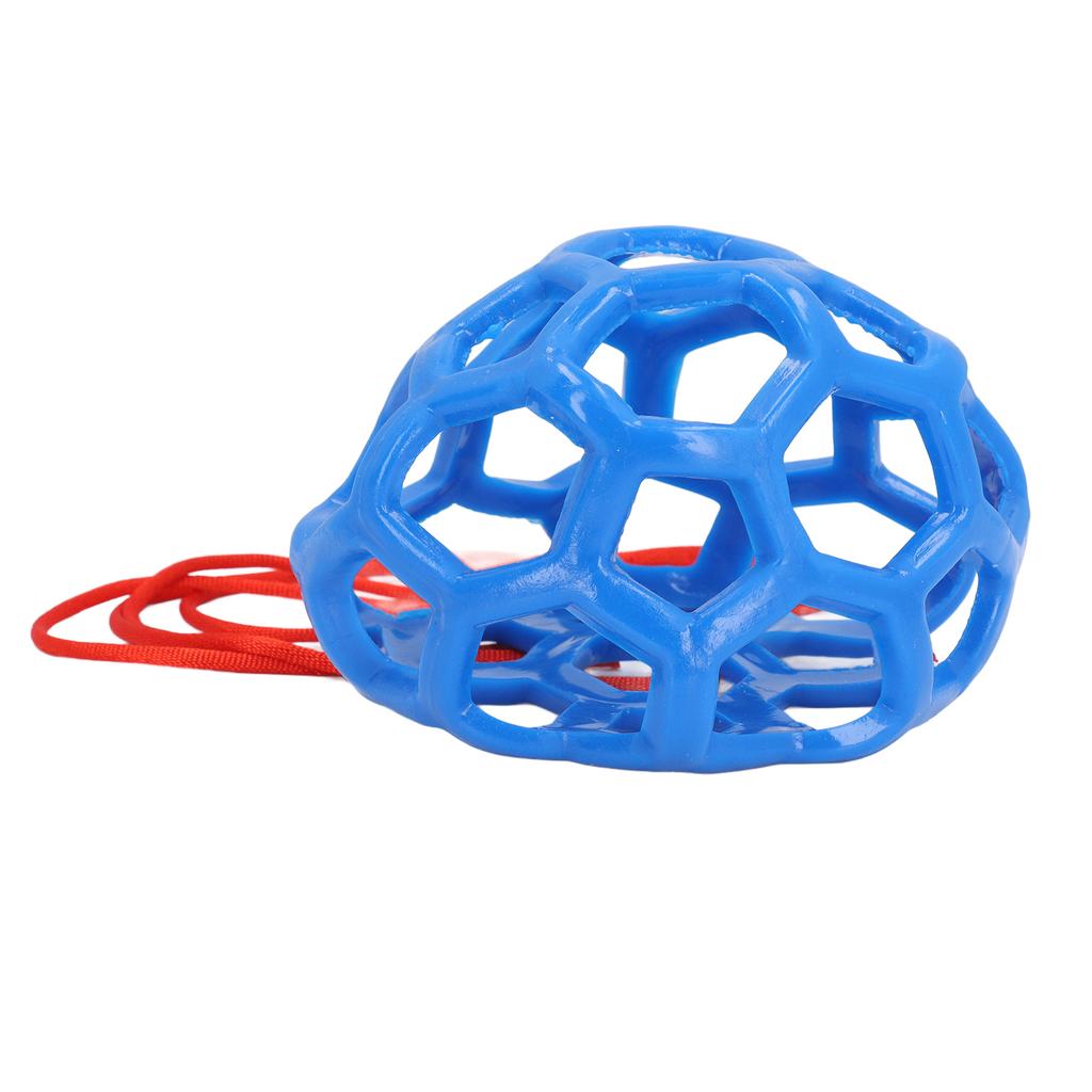 Hanging Feeding Toy Rubber Lattice Design Lightweight Soft Horse Treat Ball for Home and Farm Blue