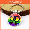 Rainbow Lgbtq Keychain Creative Couple Gift Modern Style Zinc Alloy Key Ring Bag Decoration Xswx4626-1