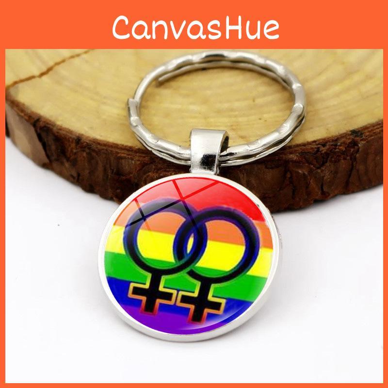 Rainbow Lgbtq Keychain Creative Couple Gift Modern Style Zinc Alloy Key Ring Bag Decoration Xswx4626-1