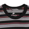 Nike Club T Shirts Men's Gray Black Stripes Crew Neck Moderate HJ0551-011