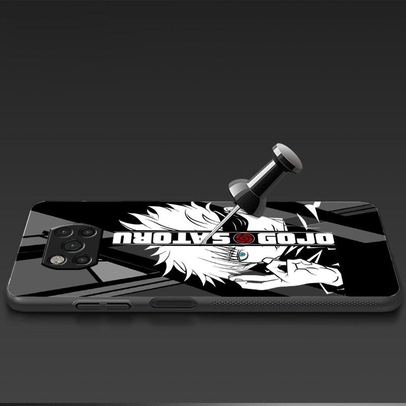 Husă de Sticlă Pentru Xiaomi Poco X3 NFC 11 Lite 11T F3 M3 Pentru Redmi Note 11 10 9 8 Pro 10S 9S Husă Telefon Jujutsu Kaisen Gojo Satoru