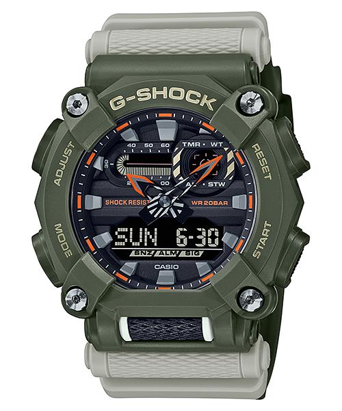 

Casio Men s Resin 200M Water Resistant Analog Shock Resistant Quartz Watch GA-900HC-3A зелёный