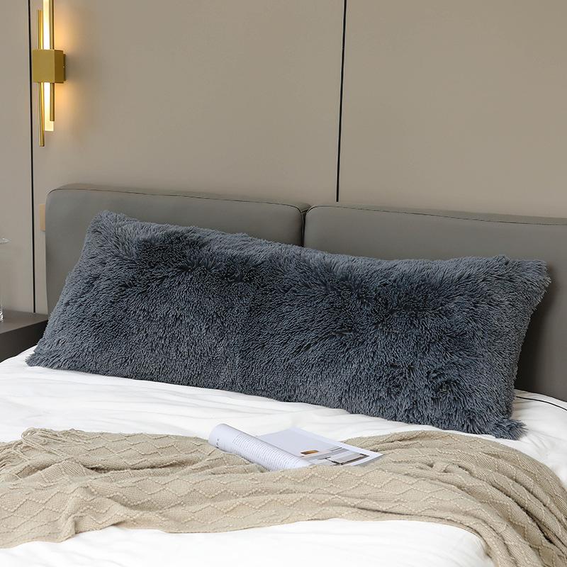 Buy 57x20 Fluffy Long Pillowcase Solid Color Plush Decorative