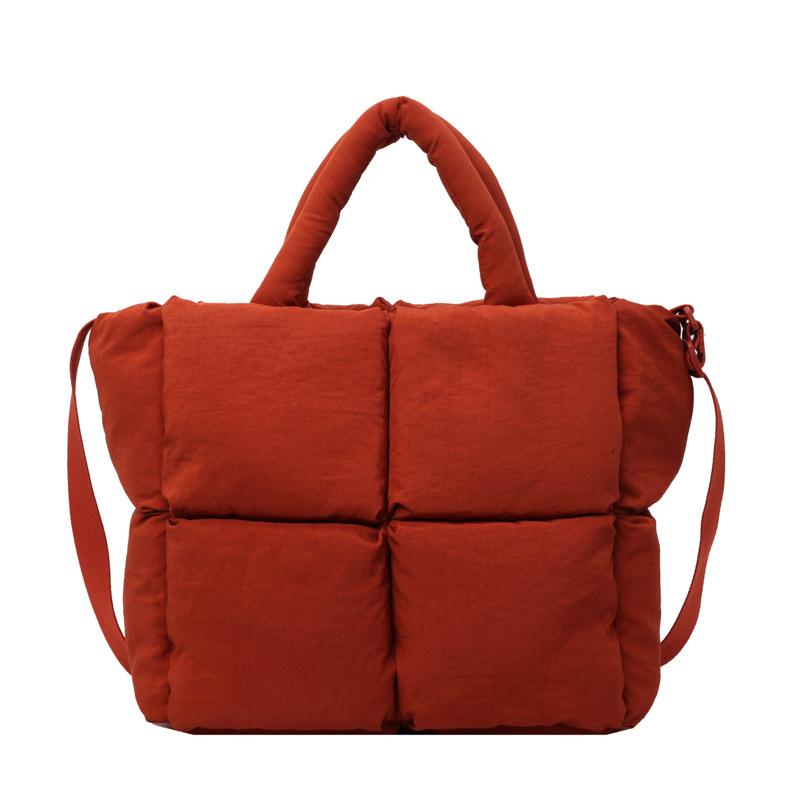 

Мягкая вощеная сумка-пуховка женская сумка-мессенджер для занятий для студентки колледжа большая вместимость нейлоновая сумка с отделкой плечевая сумка оранжевый