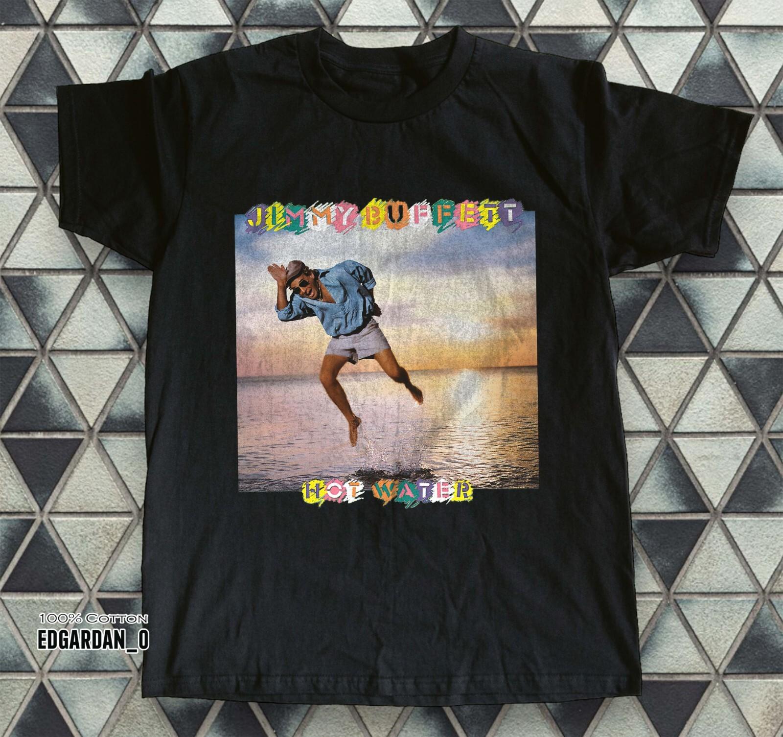 Jimmy Buffett - Hot Water Album 16 Heavy Cotton Black T-shirt Size S-5XL L