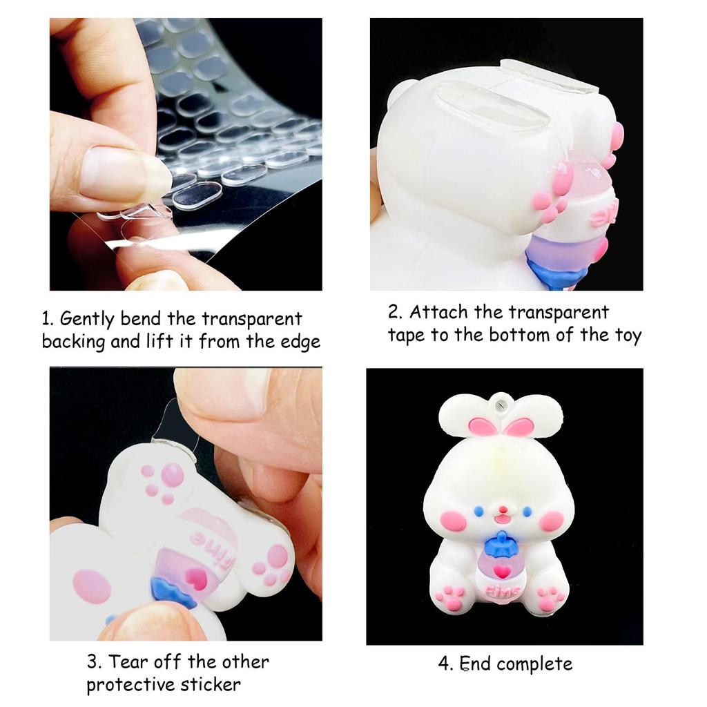 200Pcs Transparent Double-Sided Tape Pads Adhesive Dots Fastener Self Adhesive Tape Diy Action Figures Carpet Poster Fixing Tape