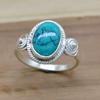 Turquoise Gemstone Silver Women Ring, Natural Crystal & Sterling Silver Handmade Aesthetic Jewelry, Valentine Day Gift For Wife