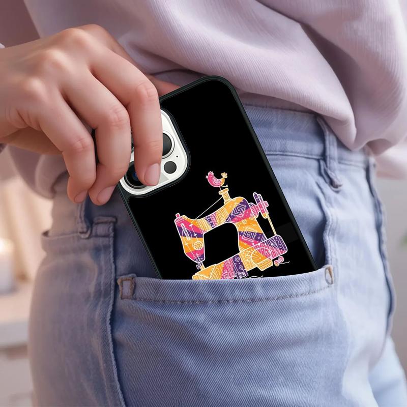 sewing machine tailor pattern Phone Case For iPhone 17 Air 15 16e 14 13 Pro Max Coque 12 11 Pro Max PLUS cover