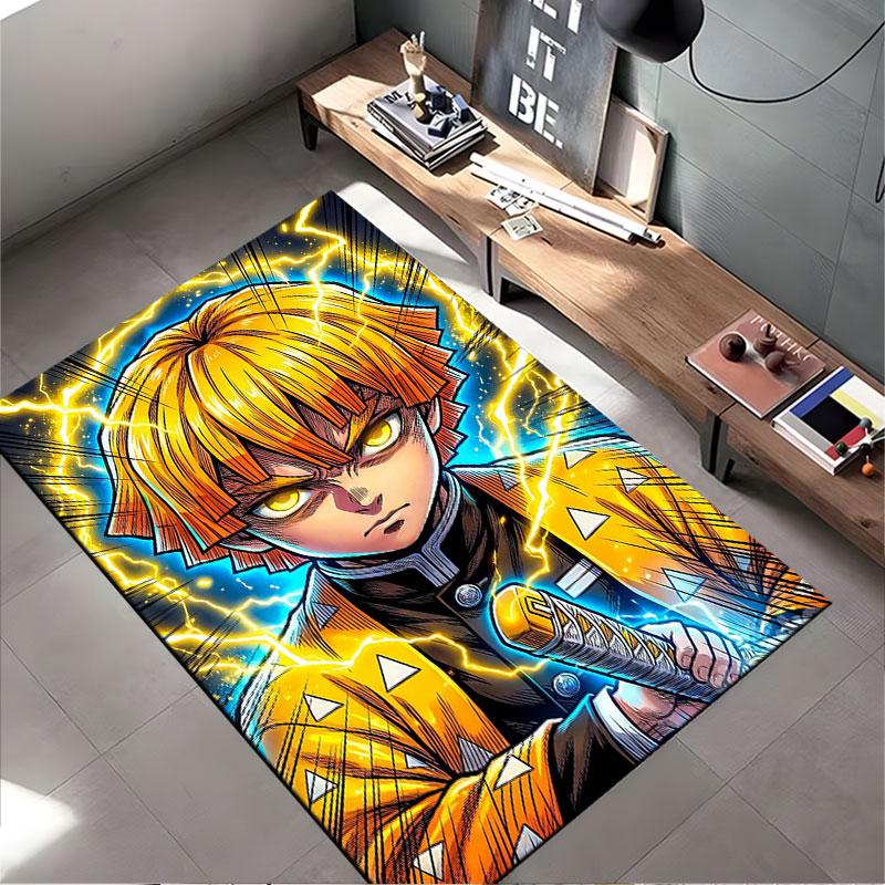 Anime Lightning Warrior Carpet suitable as a non-slip mat for the living room or bedroom sofa