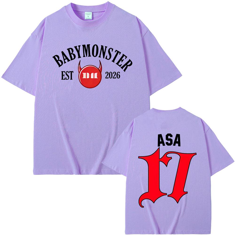 Babymonster Ahyeon Asa Rami Rora Ruka Pharita Chiquita Tour 2026 Tshirt Unisex Women Fashion Oversized Cotton Short Sleeve T Shirt