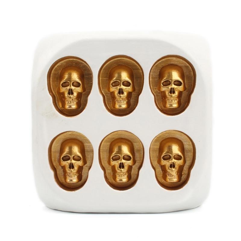 Halloween Skull Dice Skeleton Face Game Dice Resin 6 Sided Board Game Dice Novelty Party Toy Home Decorations
