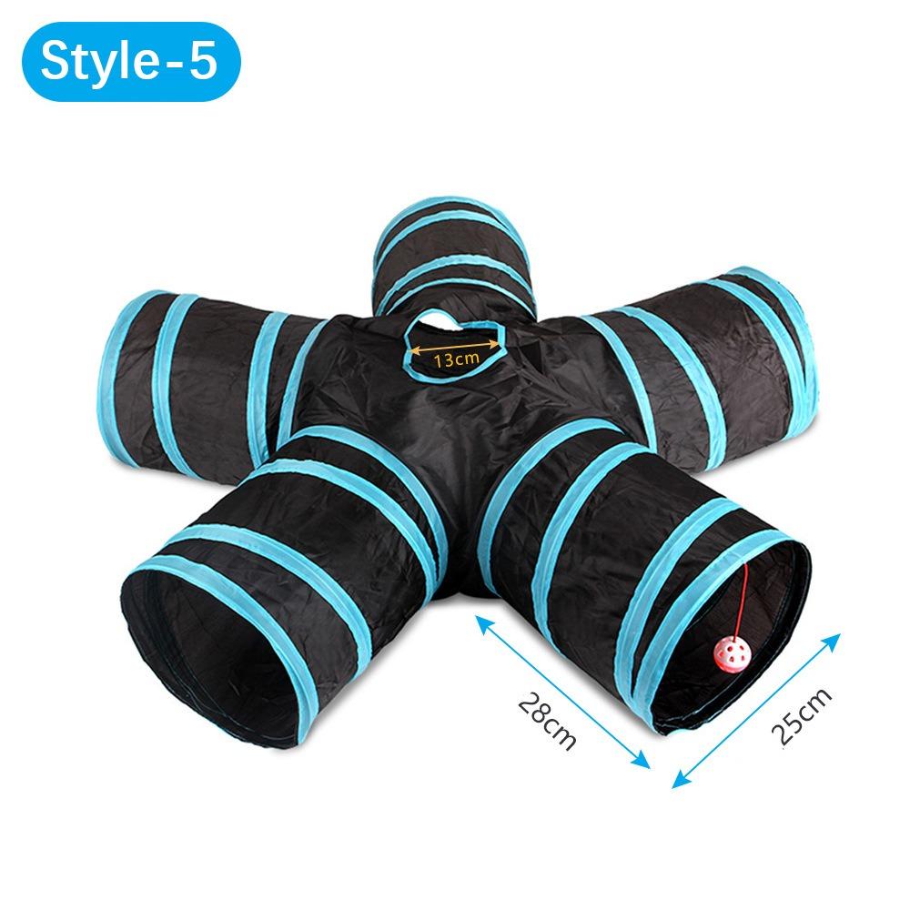 Fun Polyester+Steel Wire Cat Tunnel Tube Breathable Foldable Cat Nest Blue Training Interactive Cat Maze Tunnel Rabbit