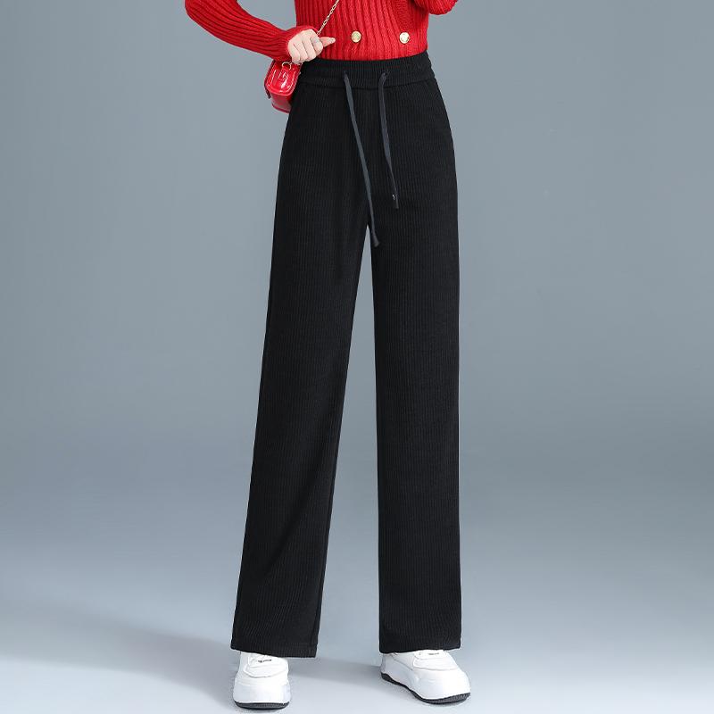 

Жіночі штани з шенілі прямого крою з високою посадкою: Вельветові штани на флісовій підкладці для осені/зими 2025 2XL 30