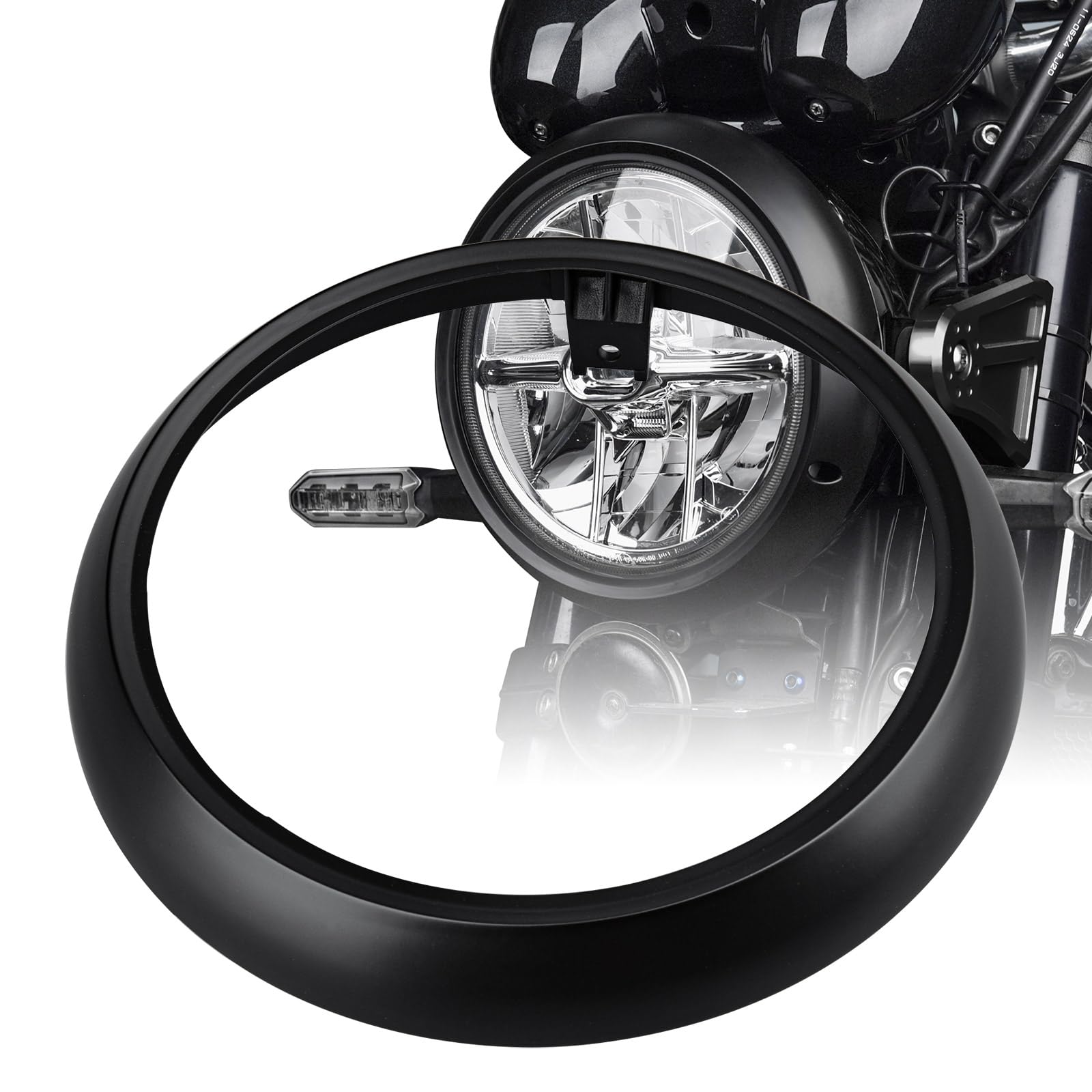 

CHINGLAY Motorcycle Headlight Ring Bezel Rim ABS Compatible with Z900RS SE W800 CAFE and W800 Customizable Headlight Decorative (Matte Black) -