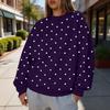 Women's Polka Dot Neck Sweatshirt, Lightweight Casual Pullover for Everyday Wear