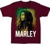 Oficiální licenční tričko Bob Marley s kaštanovým portrétem Reggae Rasta Natty