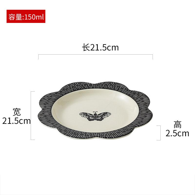 Flower Shaped Ceramic Plate Creative Deep Plate Thick Soup Plate Salad Plates Dessert Plates Restaurant Specialty Tableware