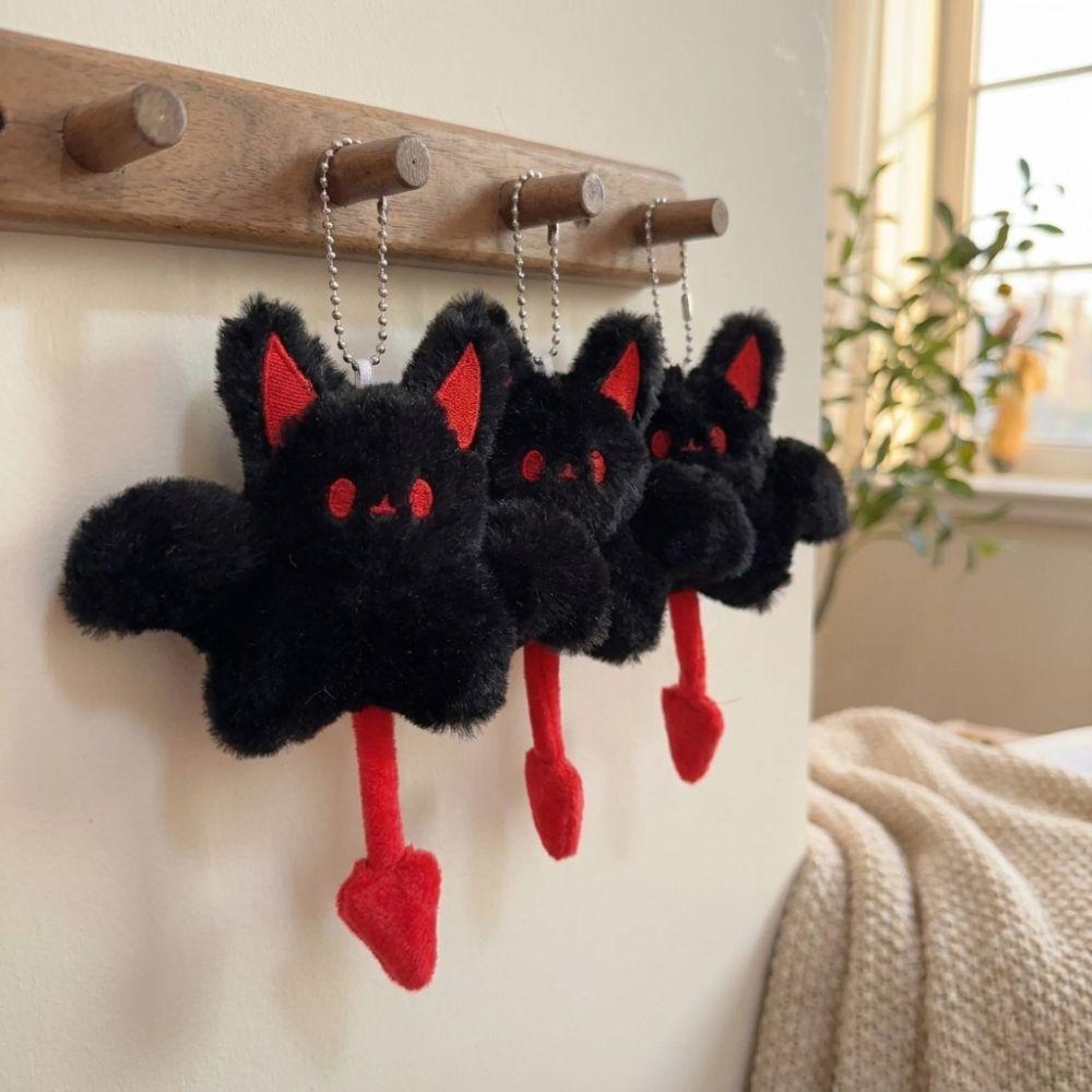 Little Devil Plush Bat Doll Keychain Room Decor Cute Bat Keyring Bat Hanging Ornament Holiday