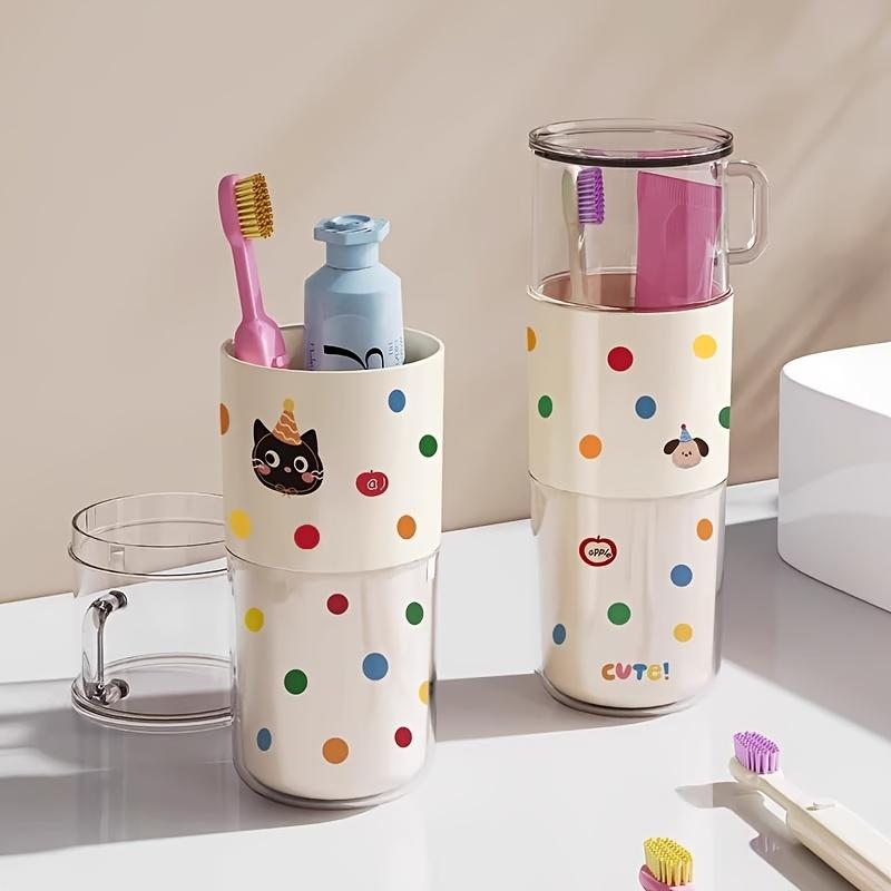 Travel Toothbrush Set Portable Toothbrush Storage Box Folding Mouthwash Cup 3Piece Travel Toiletry Bag Leak-Proof Tooth Mug Essential