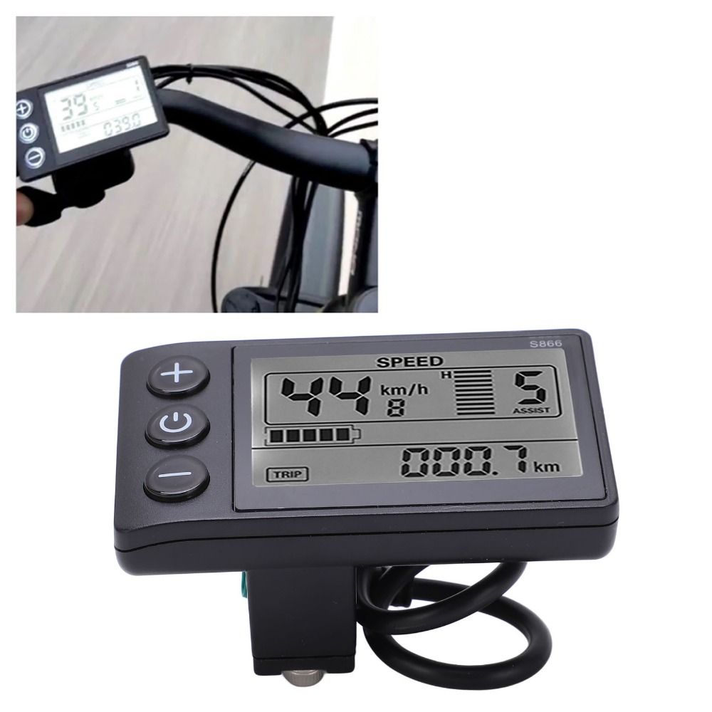 Water-impermeable Bicycle Speedometer 24V 36V 48V Cycling Odometer S866 Control Panel  Cycling