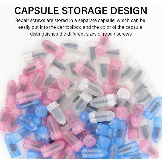 100PCS Tire Screw Plug Repair Kit,Self-Service Tire Repair Kit Includes 3 Sizes Of Screw In Tires Plugs & Screwdriver For Quick Repairs,Professional