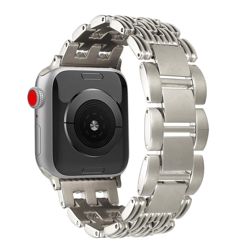 5-Bead Stripe Watch Strap for Apple Watch Series 10 Ultra 9 8 7 SE 6 5 4 3 2 1 46mm 49mm 45mm 44mm 42mm Stainless Steel Wrist Band