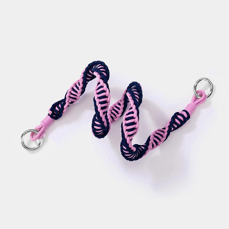 IGNICASE Fashion Contrast Color Rope Braided Wide Strap Hardware Round Buckle Versatile Shoulder Underarm Bag Universal Strap