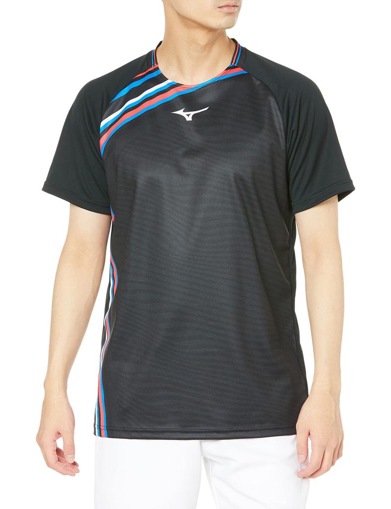 Tennis Wear Game Shirt Sweat Absorbent Quick Drying Dynamotion Fit Badminton 62JA2501 Black M [Mizuno]