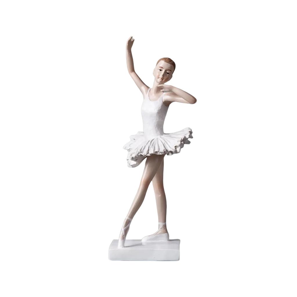 Beautiful Ballerina Sculpture Art Figure Desktop Decorations Collectible Gift Crafts for Dance Lovers Living Room Party Ornament