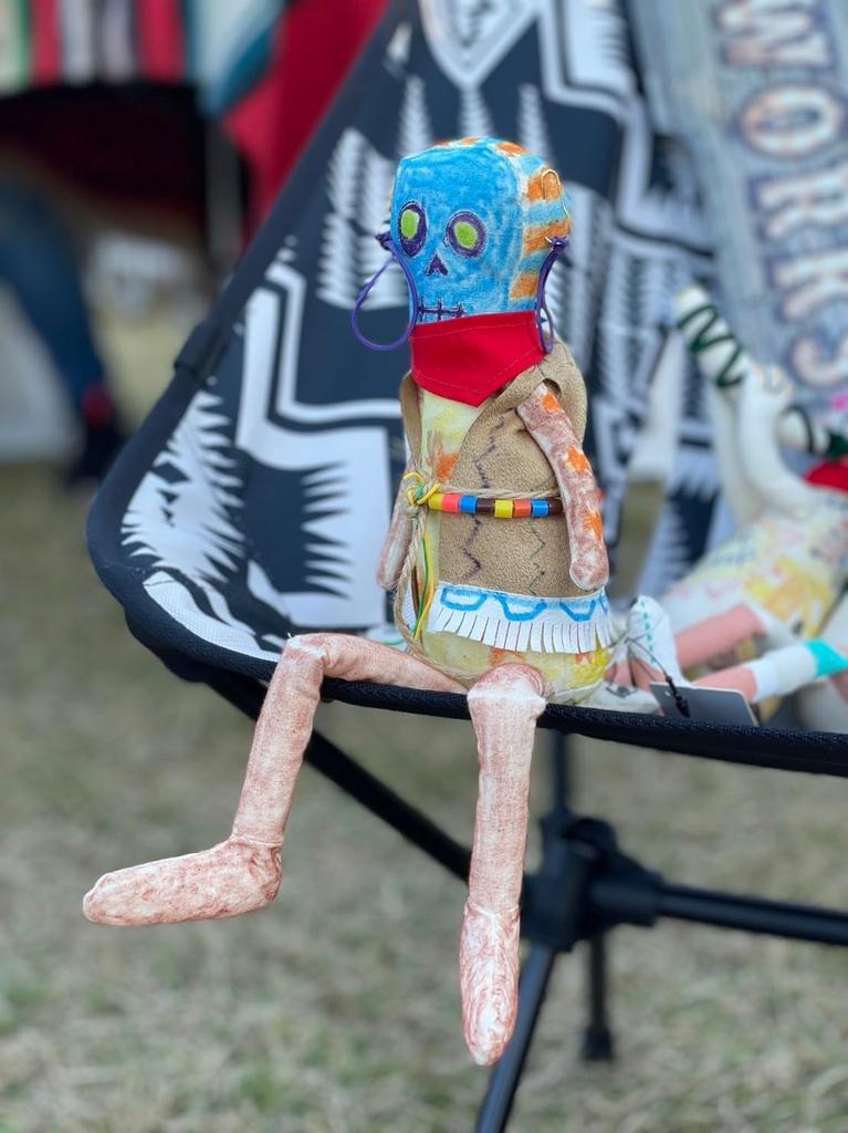 Canvas Doll Whoopie Skull, Medium, 17x6x6cm, Message, Colored Paper, Gift, Art Workshop, Present, Get Well Gift, Celebration