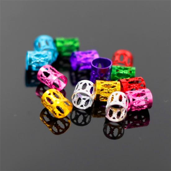 100Pcs Fashion Solid Color Aluminum Women Braiding Hair Rings Clip Decoration
