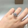2 Carat Rose Fountain Moissanite Women's Ring, D Color, with Diamond Tester Pen – Perfect for Weddings.