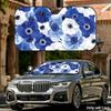 Abstract Blue Anemones Sun Visor Foldable Universal Car Windshield Sun Shade UV Protection Heat Insulation Foldable Cover