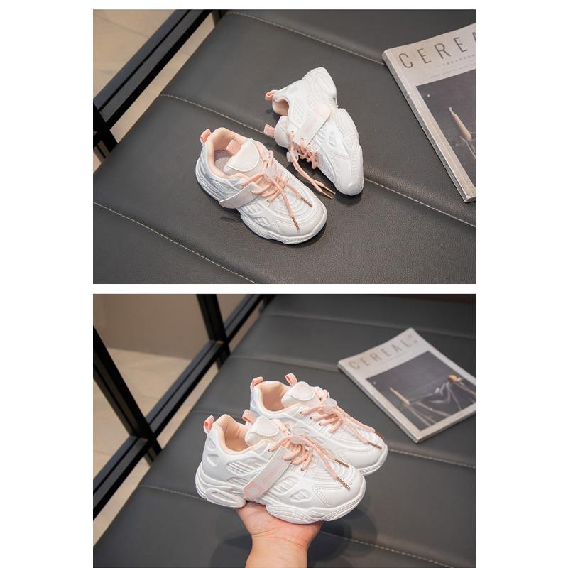 Spring and Summer Korean Version Sports Shoes Children's Breathable Mesh Dad Shoes Students Solid Bottom Running Shoes Boys and Girls Single Shoes