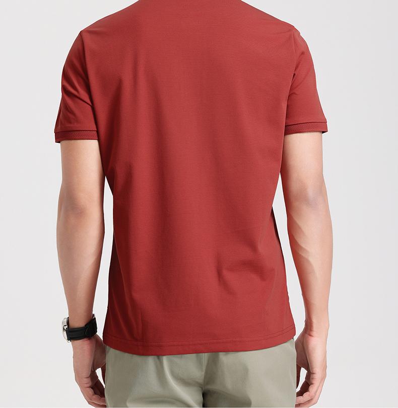 62% Long Staple Cotton Langdeng Men's Business Casual Skin-Friendly and Easy-to-Maintain Short-Sleeved Polo Shirt