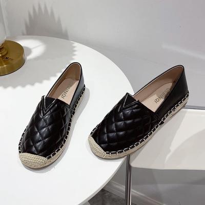 Fashion 2025 Delicate Fisherman Shoes Woman Quilted Espadrilles Shoes Stiching Rubber Flats Women Oxfords Leather Sneakers Femme Loafers
