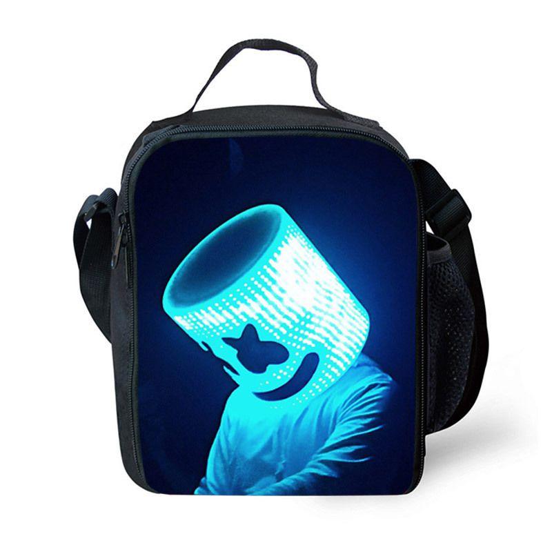 Marshmallow DJ Lunchtasche - Große Kapazität Thermoisolierte Kühltasche für Schüler und Picknicks