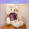 Cartoon White Dog Animal Stuffed Plush Toy Scarf Doll Children Gifts Birthday