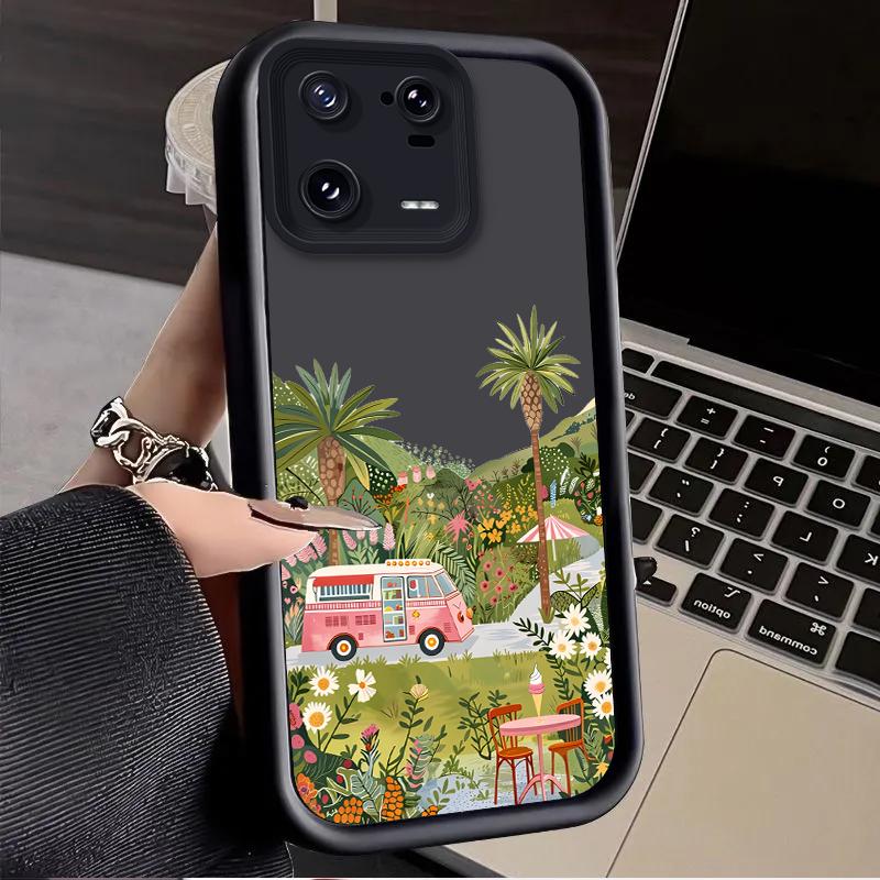 Flower Dessert Truck Case for Xiaomi Mi 15 14 14T 13 13T 12 11 11T Lite POCO X7 X6 5G X5 X3 NFC F6 F5 M7 M6 Pro 4G Cover Funda