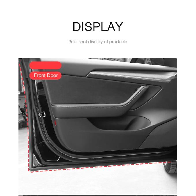For Tesla Model 3/Y 2017-2025 Door Seal Kit Soundproof Rubber Weather Draft Seal Strip Sunroof Seal Wind Noise Reduction Kit