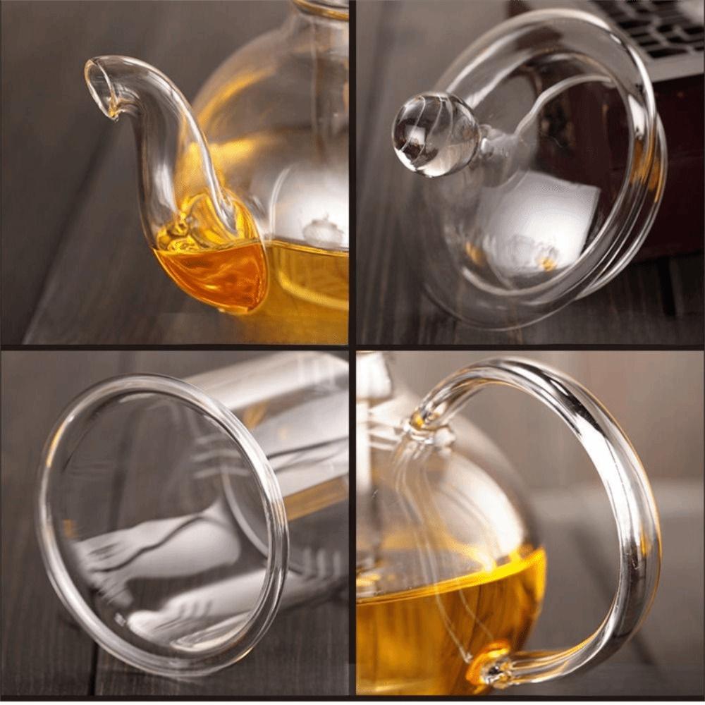 Juego de Té Kung Fu 400/600ml Tetera Resistente al Calor Juego de Tazas de Té Elegante Hogar